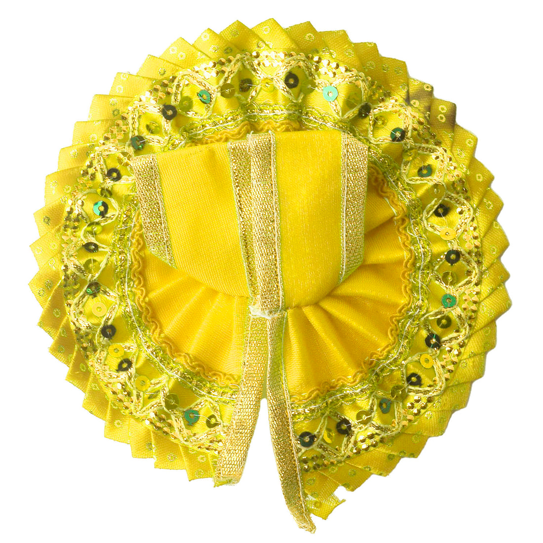 Radiant Bright Yellow Laddu Gopal Dress with Sequin Border