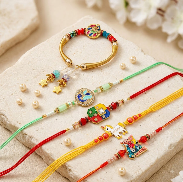 Elegant Designer Rakhi Collection (Set of 5)