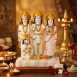 Premium White Marble Dust Ram Darbar Idol Statue