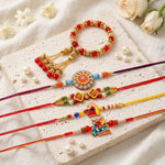Designer Multicolor and Pearl Rakhi Pack (Set of 5)