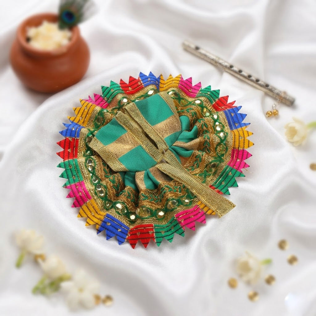 Size 1 Multicolour Border Laddu Gopal Dress