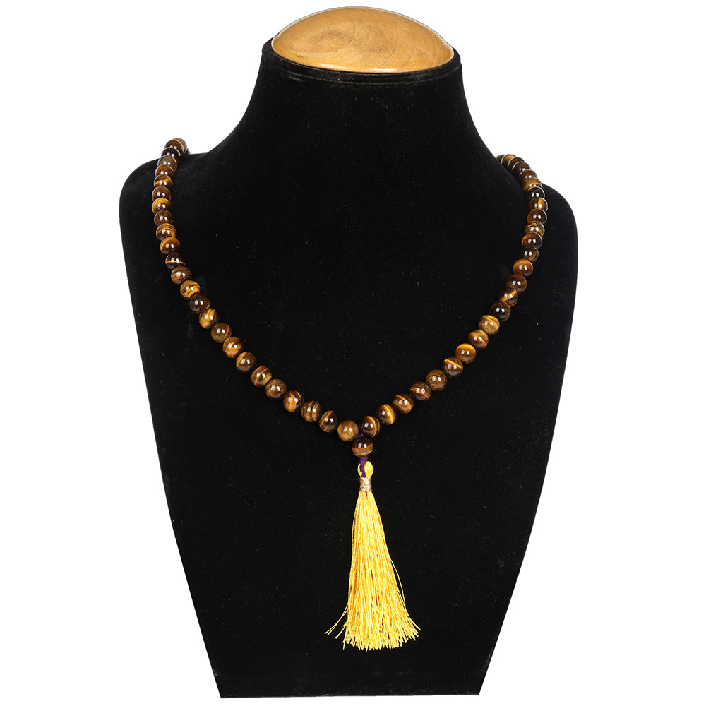 108 Beads Tiger Eye Jaap Mala - Power & Protection Crystal