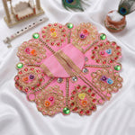 Size 2 3D Floral Accents & Pearl Work Laddu Gopal Dress