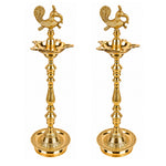 36 Inch Brass Kerala Peacock Samai Deepam Inauguration Lamp