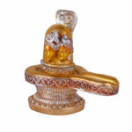 Premium Silver & Gold Shivling Resin Statue