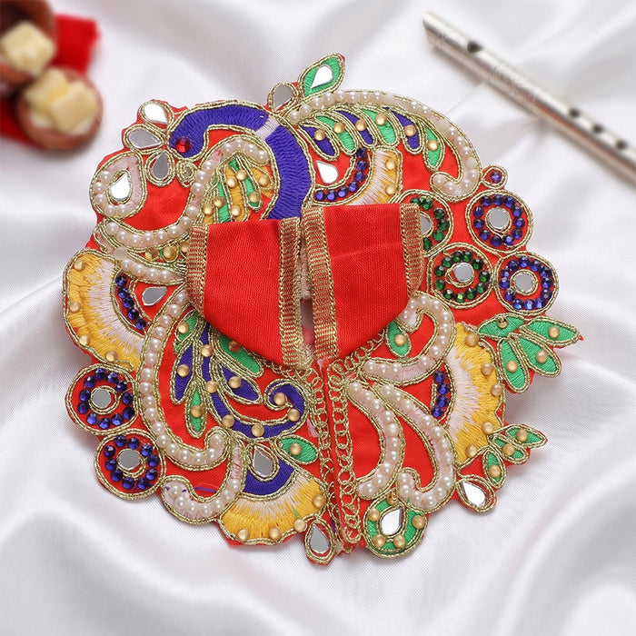 Size 0 to 4 Royal Heavy Peacock Embroidery Laddu Gopal Dress