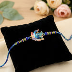 Elegant Peacock Meenakari Charm Stone Designer Rakhi