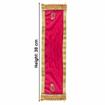 Pink Velvet Ganpati Idol Patka with Gold Border