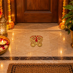 Gold & Red Charan Paduka Door Entrance Sticker