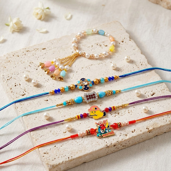 Exquisite Family Rakhi Combo (Set of 5)