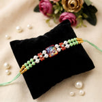 Traditional Bal Krishna Square Enamel Frame Kids Rakhi