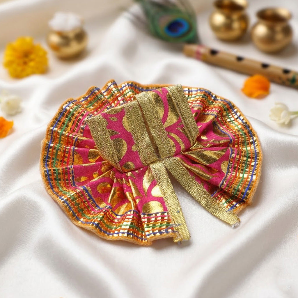 Size No.0 Rich Zari Border Pleated Laddu Goapl Dress