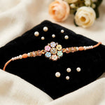Handcrafted Multicolor Pastel Flower Bouquet Dial Rakhi