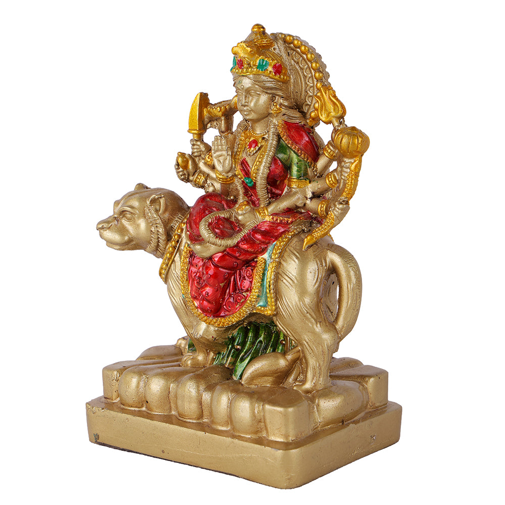 Premium Gold & Crimson Maa Durga Resin Statue