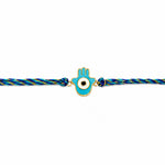 Turquoise and Gold Hamsa Motif Evil Eye Rakhi