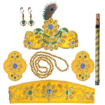 Kids Krishna Jewellery & Shringar Yellow Accessories Set