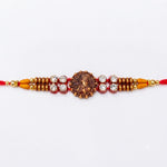 Traditional Antique Krishna Coin Medallion Designer Rakhi