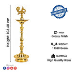 44 Inch Brass Kerala Peacock Samai Deepam Inauguration Lamp