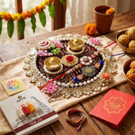 Enamel Evil Eye and Floral Meenakari Designer Rakhi (Set of 2)