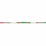 Multicolor Threaded Turquoise and Gold Beaded Designer Rakhi