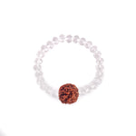 6 Mukhi Rudraksha Glass crystal beads Bracelet