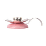 Graceful Silver Lotus Handle Diya with Resin Base