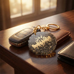 Pyrite 7 Horse Keyring Spiritual Prosperity & Positive Energy