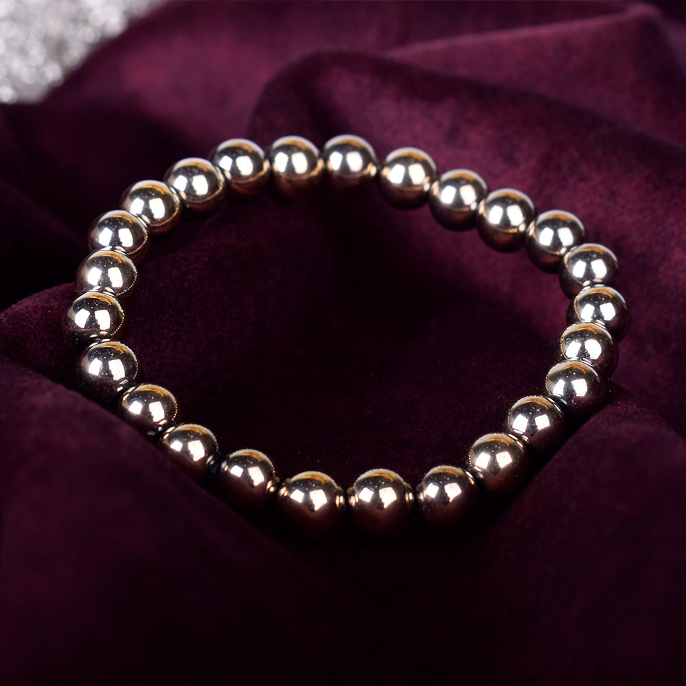 Golden Pyrite Beaded Bracelet Stylish Spiritual Wear