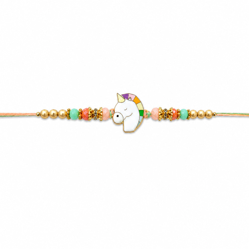 Magical Sleeping Unicorn Rainbow Mane Kids Rakhi