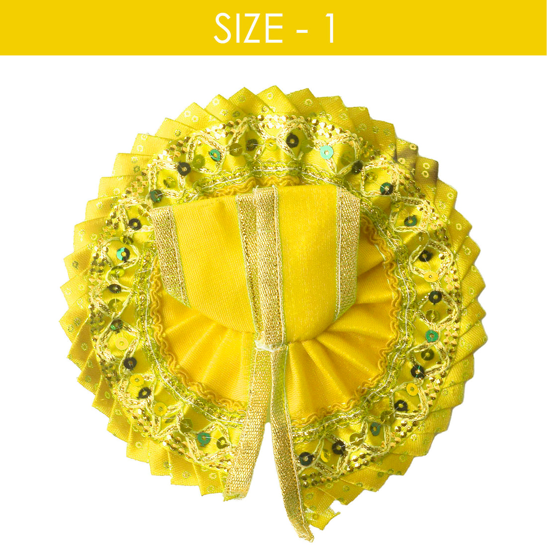 Radiant Bright Yellow Laddu Gopal Dress with Sequin Border