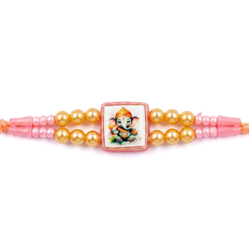 Auspicious Bal Ganesha Graphic Centerpiece Kids Rakhi