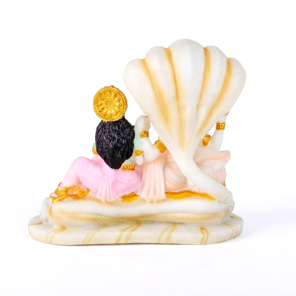 Beautiful Vishnu Ji and Mata Laksmi White Statue