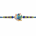 Elegant Peacock Meenakari Charm Stone Designer Rakhi