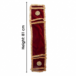 Decorative Maroon Velvet Ganpati Idol Patka with Floral Medallions