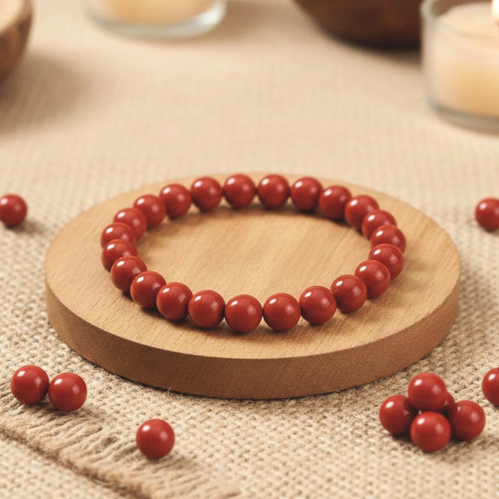 8mm Red Jasper Bracelet Spiritual Healing & Energy Wear