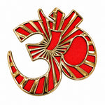Gold & Red Embossed Om Symbol Door and Wall Sticker