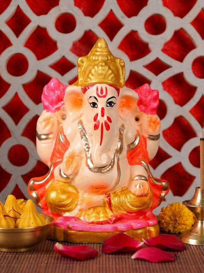 4 Inch Colourful Eco Friendly Ganesha Idol | India’s Largest Pooja Accessories Brand – www.satvikstore.in
