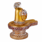Premium Silver & Gold Shivling Resin Statue
