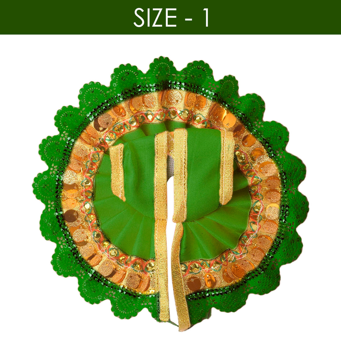 Vibrant Green Laddu Gopal Dress with Golden Border