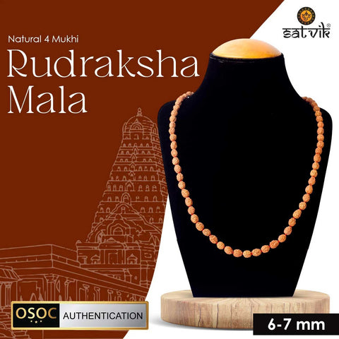 4 mukhi rudraksha mala 6-7mm