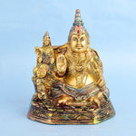 5.9 inch brass Kuber idol symbolizing wealth, prosperity, and divine blessings with fine craftsmanship. India’s Largest Brass Idols Brand - www.satvikstore.in
