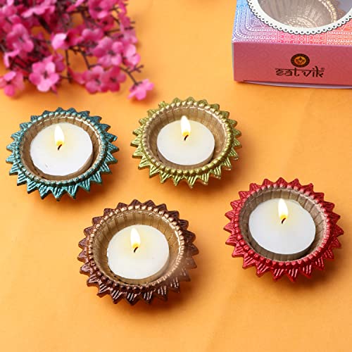 Exquisite Decorative Multicolor Surya Metal Diya