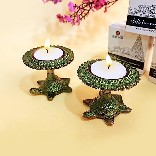 Multicolor Turtle Diya Metal Table Dia Laxmi Candle Tea Light Holder