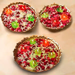 Metal Lotus Shape Urli for Decor With Floating Diya (Pack of 3)