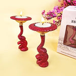 Multicolor Elephant Diya Metal Table Dia Laxmi Candle Tea Light Holder (Pack of 4)