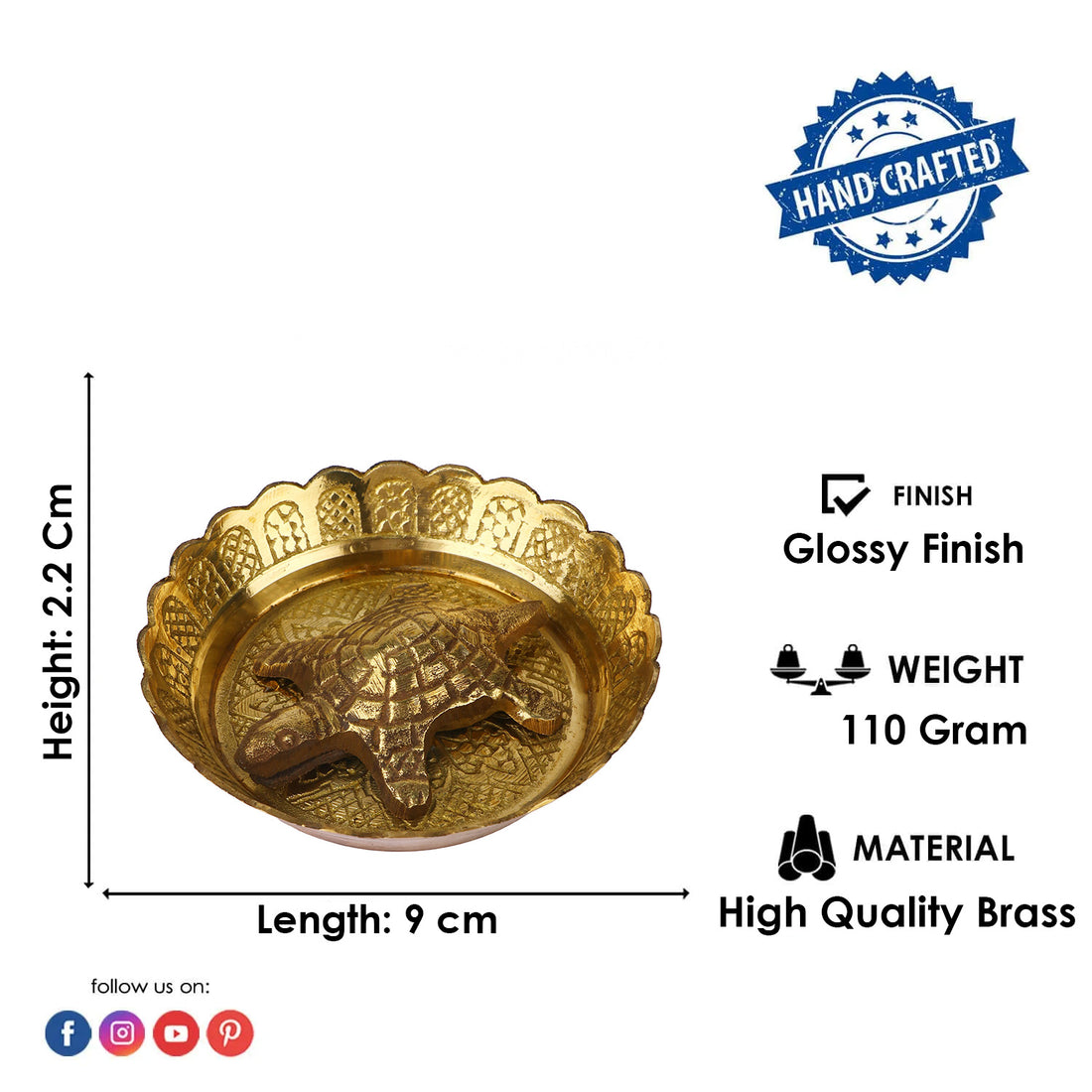 Feng Shui Turtle with Water Plate/Tray (Lucky Charm)