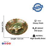 Brass Colored Turtle with Nakashi Plate/Tray (Medium)