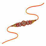 Traditional Divine Swastik Symbol Crystal Studded Rakhi