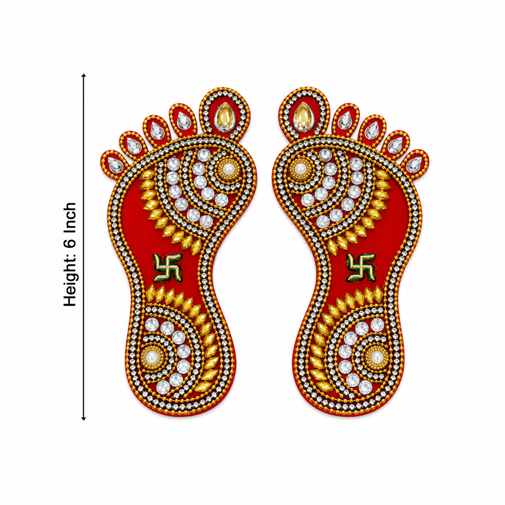 Festive Entrance Blessing Lakshmi Footprint Stickers