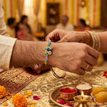 Meenakari Peacock Family Rakhi Pack (Set of 5)